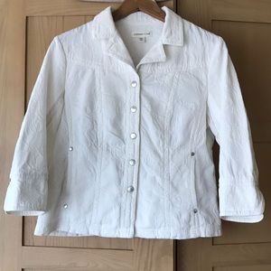 Coldwater Creek Off White Cotton Jacket Size 12